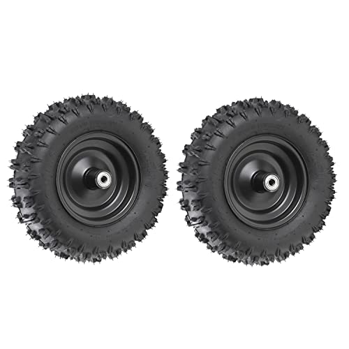 ZXTDR 2pcs 4.10-6 Front Tubeless Tire With Rim and 6001ZZ Bearings for Scooter Quad Bikes 4 Wheelers Go Kart ATV