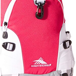 High Sierra Loop Backpack, Travel, or Work Bookbag with tablet sleeve, One Size, Pink Punch/White/Ash