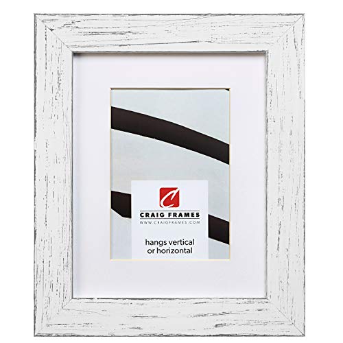 Craig Frames Jasper, 20 x 24 Inch Country Marshmallow White Picture Frame Matted to Display a 16 x 20 Inch Photo