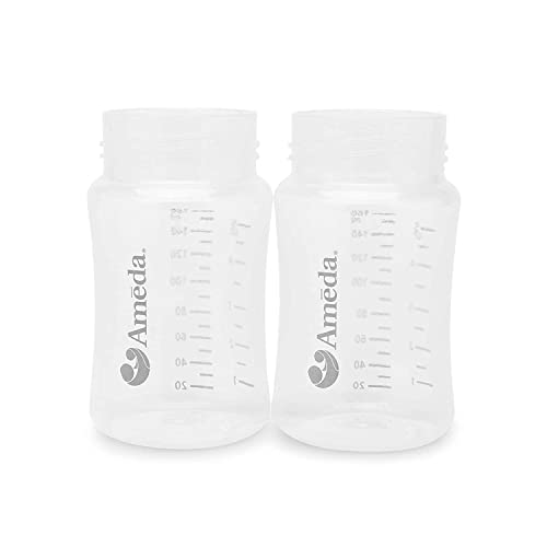 Ameda MYA Breast Pump Parts Replacement Bottles, Essential Bottle for Newborns, Caps Sold Separately (2 Count)