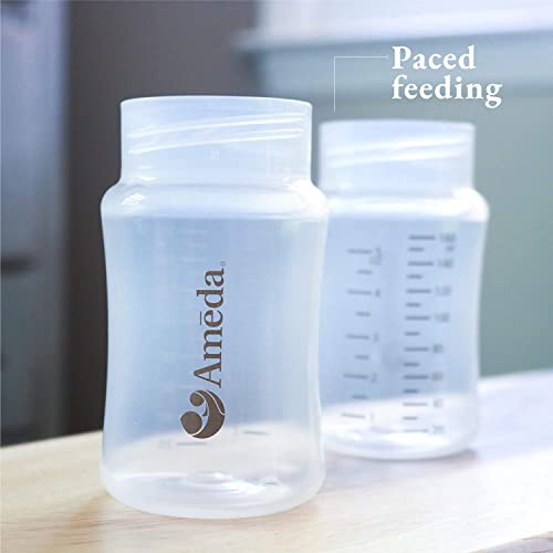 Ameda MYA Breast Pump Parts Replacement Bottles, Essential Bottle for Newborns, Caps Sold Separately (2 Count)