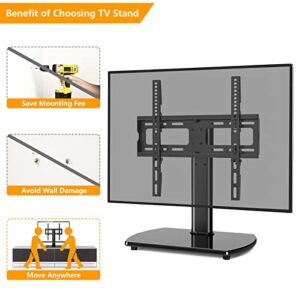 5Rcom Universal TV Stand, Height Adjustable 27 32 37 40 43 46 50 55 60 inch tv Stand, Swivel TV Stand for Bedroom, Living Room, Holds up to 88 lbs, TV Stand Mount