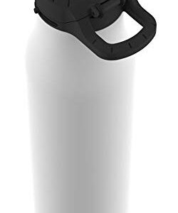 ZULU Ace 24oz Vacuum Insulated Stainless Steel Water Bottle with Chug Spout, Leak-Proof Locking Lid and Removable Base, Metal Reusable Bottle for Sports Gym Travel, White