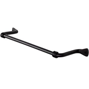 rtzen small elegant bathroom hand towel holder - fancy wrought iron kitchen towel bar wall mount rod - matte black towel hanger for home kitchen or office - 13" rack fits 10" hand towels