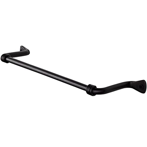 RTZEN Small Elegant Bathroom Hand Towel Holder - Fancy Wrought Iron Kitchen Towel Bar Wall Mount Rod - Matte Black Towel Hanger for Home Kitchen or Office - 13" Rack Fits 10" Hand Towels