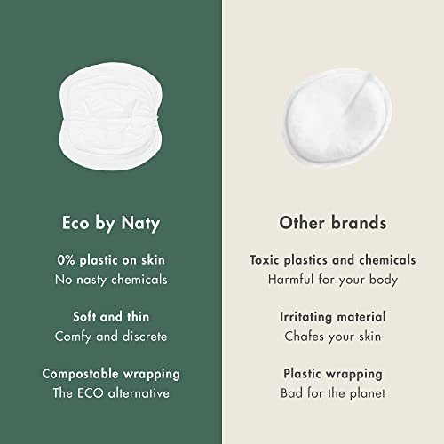 Eco by Naty Nursing Pads – Nipple Pads for Breastfeeding Mothers, Pregnancy and Postpartum, Made from Plant-Based Materials (30 Pads)