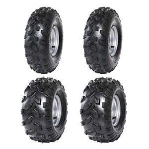 tdpro 2x front 19x7-8 & 2x rear 18x9.5-8 tubeless tire with rim for atv go kart quad bike 4 wheelers