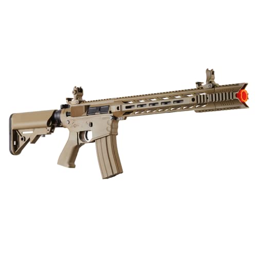 Lancer Tactical Gen 2 Airsoft M4 SPR Interceptor AEG Polymer - Electric Full/Semi-Auto, 1000 Rounds Bag of 0.20g BBS, Battery& Charger Included, Color TAN Polymer