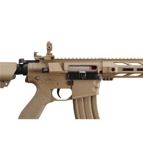 Lancer Tactical Gen 2 Airsoft M4 SPR Interceptor AEG Polymer - Electric Full/Semi-Auto, 1000 Rounds Bag of 0.20g BBS, Battery& Charger Included, Color TAN Polymer