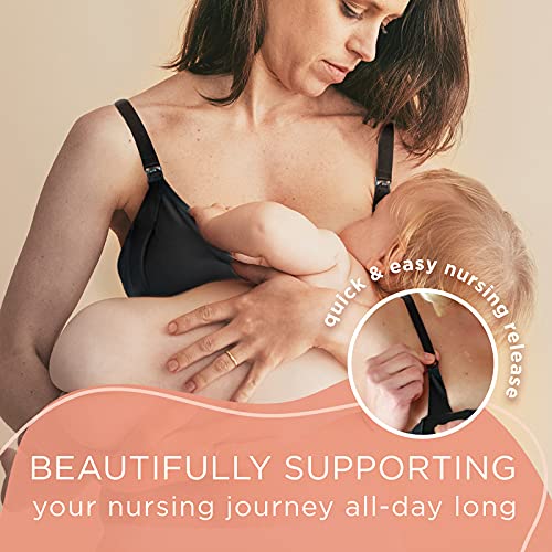 The Dairy Fairy - Handsfree Pumping and Nursing Bra, Everyday Bra, Sleep Nursing Bra, Pumping and Nursing Bra in One, Hands Free Pumping Bra That Fits All Breast Pumps Black