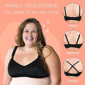 The Dairy Fairy - Handsfree Pumping and Nursing Bra, Everyday Bra, Sleep Nursing Bra, Pumping and Nursing Bra in One, Hands Free Pumping Bra That Fits All Breast Pumps Black