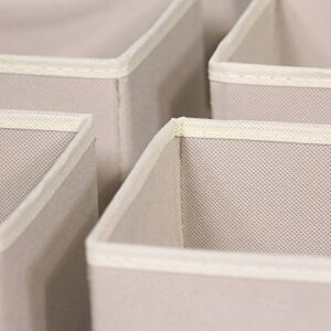 DIOMMELL 9 Pack Foldable Cloth Storage Box Closet Dresser Drawer Organizer Fabric Baskets Bins Containers Divider for Clothes Underwear Bras Socks Lingerie Clothing,Beige 090