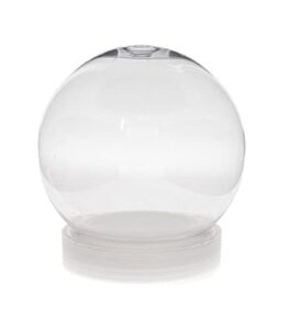 creative hobbies 4 inch (100mm) diy snow globe water globe - clear plastic with screw off cap | perfect for diy crafts and customization