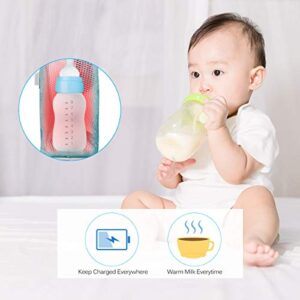 ONEVER Portable Bottle Warmer for Travel Bottle Warmer Baby Bottle Warmer Bag Milk Warmer for breastmilk Heater Insulated Storage Bag Thermostat Bag for Feed Newborn USB Charging