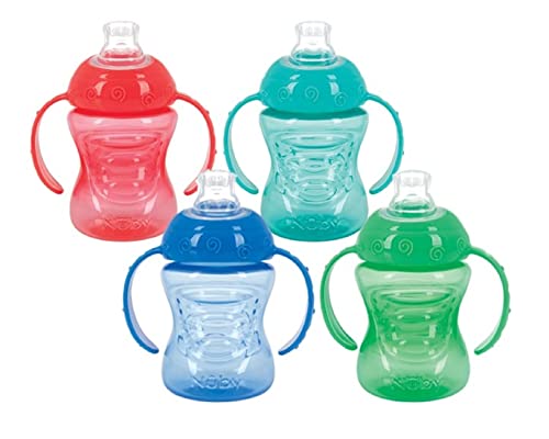 Nuby Two-Handle No-Spill Super Spout Grip N' Sip Cu (4 Count, CMV)