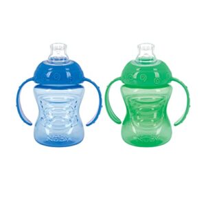 Nuby Two-Handle No-Spill Super Spout Grip N' Sip Cu (4 Count, CMV)