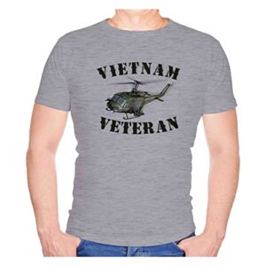 vetfriends.com vietnam veteran huey performance t-shirt (large) grey