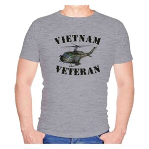 VetFriends.com Vietnam Veteran Huey Performance T-Shirt (Large) Grey