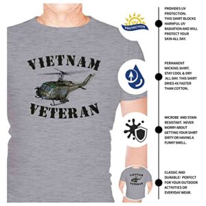 VetFriends.com Vietnam Veteran Huey Performance T-Shirt (Large) Grey