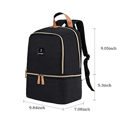 Breast Pump Bag Backpack - Cooler and Moistureproof Bag Double Layer for Mother Outdoor Working Backpack, Fit Most Size Breast Pump Large (Black)