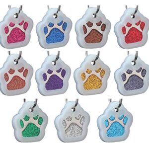 io tags Pet ID Tags Silencer for Dog and Cat Glitter Paw Print Tag (Silencer Only)