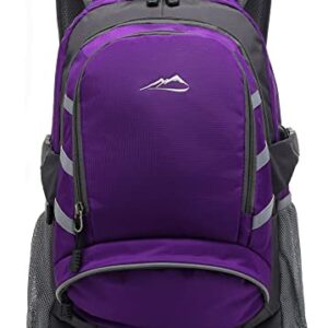 ProEtrade Backpack Daypack for College Laptop Travel, Computer Bookbag Bag with USB Charging Port Anti Theft Laptop Compartment Fits 15.6 Inch Notebook, Gifts for Men & Women (Purple)