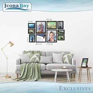 Icona Bay 8.5x11 Diploma Frames (Black, 12 Pack), Sturdy Wood Composite Certificate Frame, Sleek Document Frame Bulk, Table Top or Wall Mount, Exclusives Collection