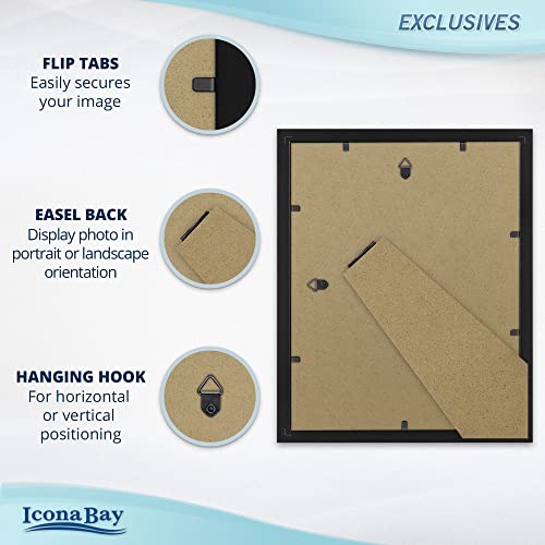 Icona Bay 8.5x11 Diploma Frames (Black, 12 Pack), Sturdy Wood Composite Certificate Frame, Sleek Document Frame Bulk, Table Top or Wall Mount, Exclusives Collection