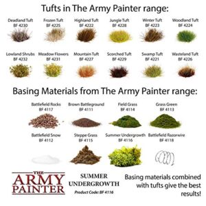 The Army Painter Battlefield: Summer Undergrowth Basing, 150 ml-For Miniature Bases & Terrains -Scenics Static Grass, Model Terrain Grass, Terrain Model Kit & The Army Painter Tufts for Bases of Minis