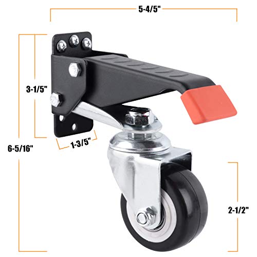 SPACEKEEPER Workbench Casters kit 660 Lbs - Retractable Casters Heavy Duty Bench Caster Wheels Designed for Workbenches Machinery & Tables, 4 Pack