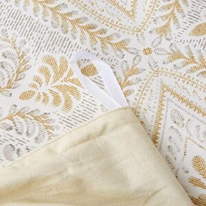 FADFAY Duvet Cover Set Paisley Bedding 100% Cotton Ultra Soft Gold Classy Luxurious Bedding with Hidden Zipper Closure 3 Pieces, 1Duvet Cover & 2Pillowcases, King/Cal King Size