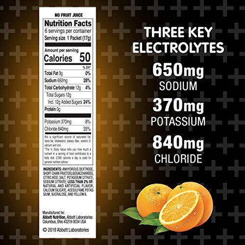 Pedialyte AdvancedCare Plus Electrolyte Powder, with 33% More Electrolytes and PreActiv Prebiotics, Orange Breeze, Electrolyte Drink Powder Packets, 0.6 oz, 6 Count