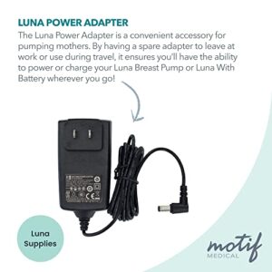 Motif Medical, 12V Luna Power Adapter, Replacement Parts for Luna Breast Pump