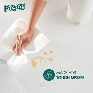 Amazon Brand - Presto! Flex-a-Size Paper Towels, 158 Sheet Huge roll, 6 Rolls, Equivalent to 19 Regular Rolls, White