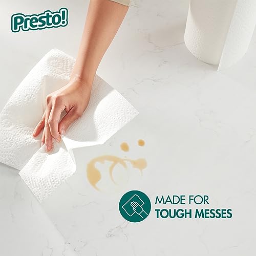 Amazon Brand - Presto! Flex-a-Size Paper Towels, 158 Sheet Huge roll, 6 Rolls, Equivalent to 19 Regular Rolls, White