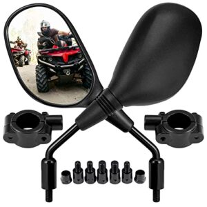 kemimoto atv mirrors, 8mm10mm motorcycle mirrors for handlebar atv accessories compatible with scooter snowmobile mope, 360 degrees ball-type adjustment