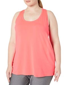 amazon essentials women's tech stretch racerback tank top (available in plus size), bright pink, 3x