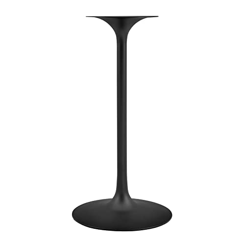 Modway Lippa 28" Round Wood Bar Table, White Top, Black Base