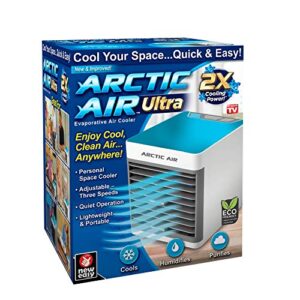 arctic air ultra evaporative air cooler by ontel - powerful 3-speed, lightweight, portable personal space cooler with hydro-chill technology for bedroom, office, living room & more
