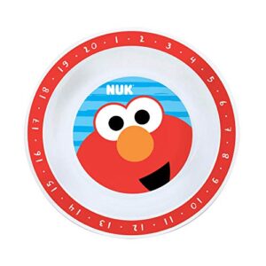 NUK Sesame Street Bowl Plate, Fork and Spoon Set in Red and Blue (Bundle of 3)