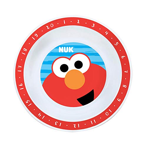 NUK Sesame Street Bowl Plate, Fork and Spoon Set in Red and Blue (Bundle of 3)