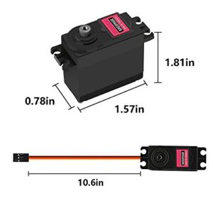 4Pcs MG996R Servo Motor Metal Gear Torque Digital Servo Motor with Arm Horn Compatible with Smart Car Robot Boat RC Airplane Model Helicopter AVR Toys Drone (Control Angle 180)