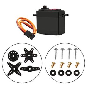 4Pcs MG996R Servo Motor Metal Gear Torque Digital Servo Motor with Arm Horn Compatible with Smart Car Robot Boat RC Airplane Model Helicopter AVR Toys Drone (Control Angle 180)