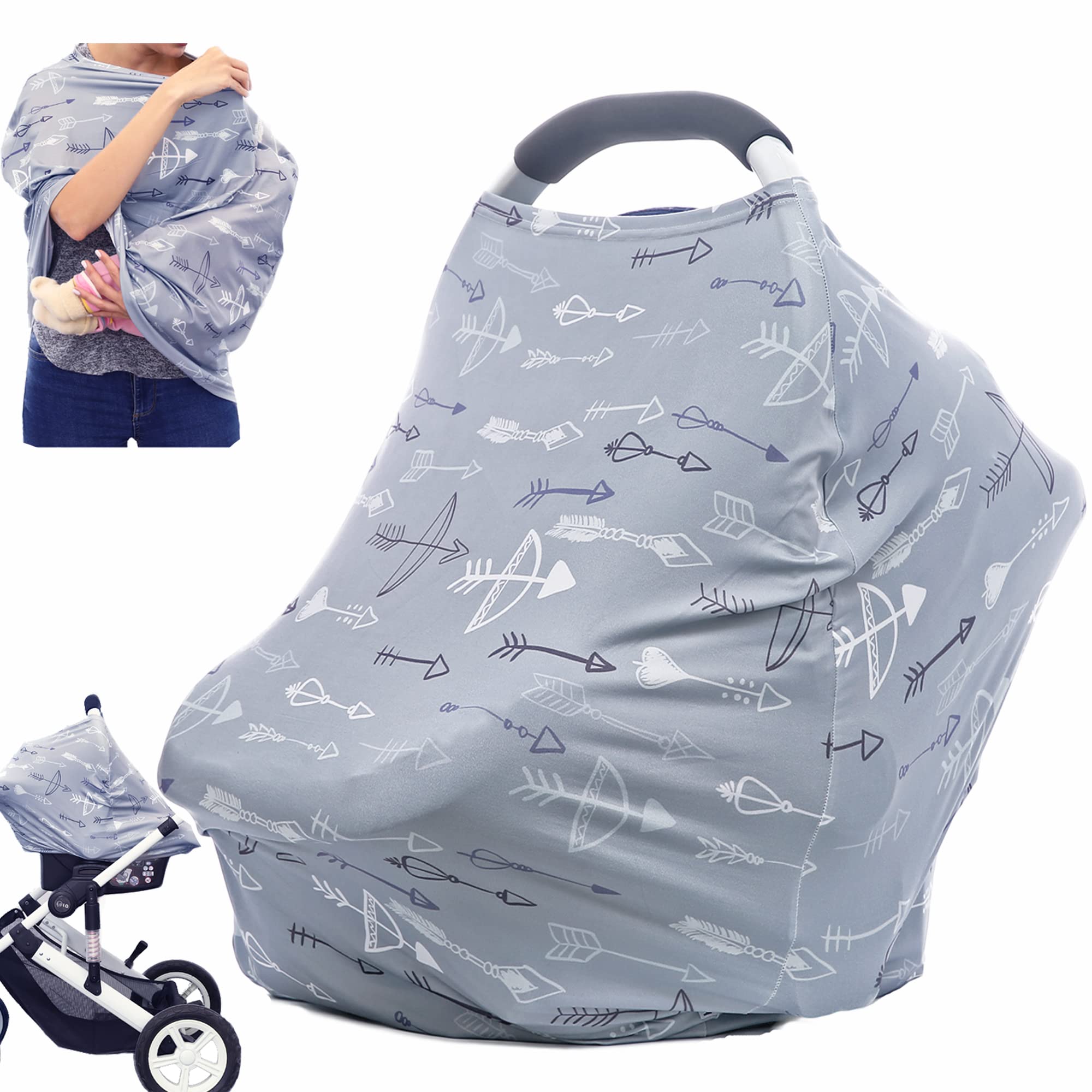 Breastfeeding Cover Carseat Canopy - Multi Use Car Seat Covers for Babies, Infant Stroller Cover, Baby Shower Gifts for Boys and Girls