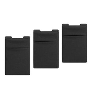 talk works phone credit card holder adhesive wallet compatible w/ iphone 13/13 pro/13 pro max/14/14 plus/14 pro/14 pro max - stick on id pocket (black, pack of 3)