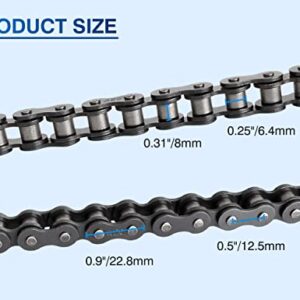 420 Motorcycle Chain - 420 Standard Roller Chain 132 Link + Chain Breaker for 110cc 125cc Dirt Pit Bike ATV Quad Go Kart Scooter Mini Bike