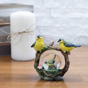 Elanze Designs Black Mask Yellow Birds Figurine 45MM Glitter Snow Globe Decoration