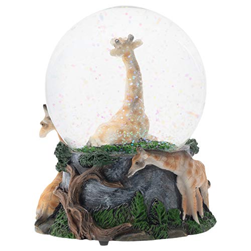 Elanze Designs Giraffe Friend Couple 100MM Musical Snow Globe Plays Tune Born Free