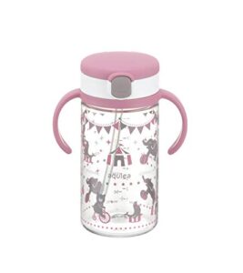 richell aqulea outing straw mug 320ml pink