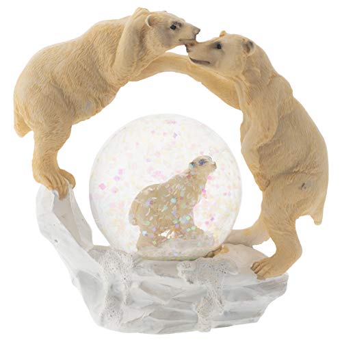 White Polar Bear Family Figurine 45MM Glitter Snow Globe Decoration